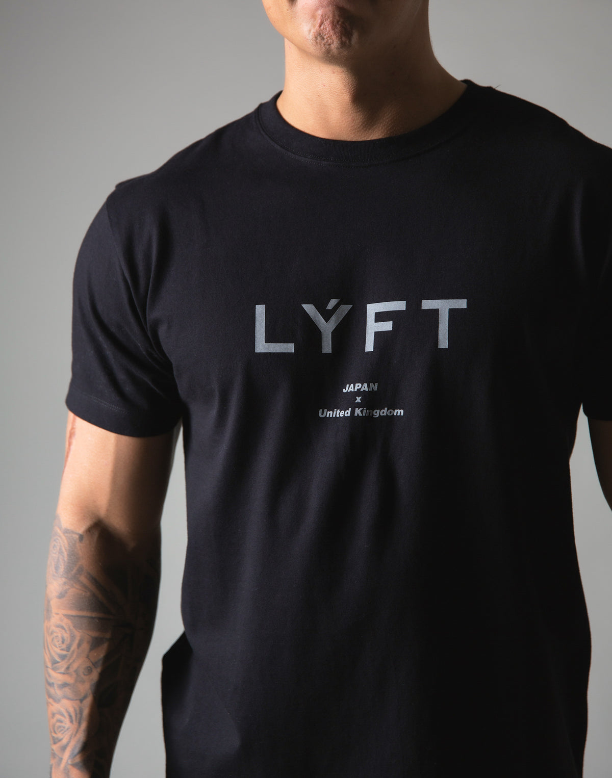 LÝFT Metallic Reflector Logo Standard T-Shirt - Black