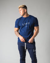 LÝFT Metallic Reflector Logo Standard T-Shirt - Navy