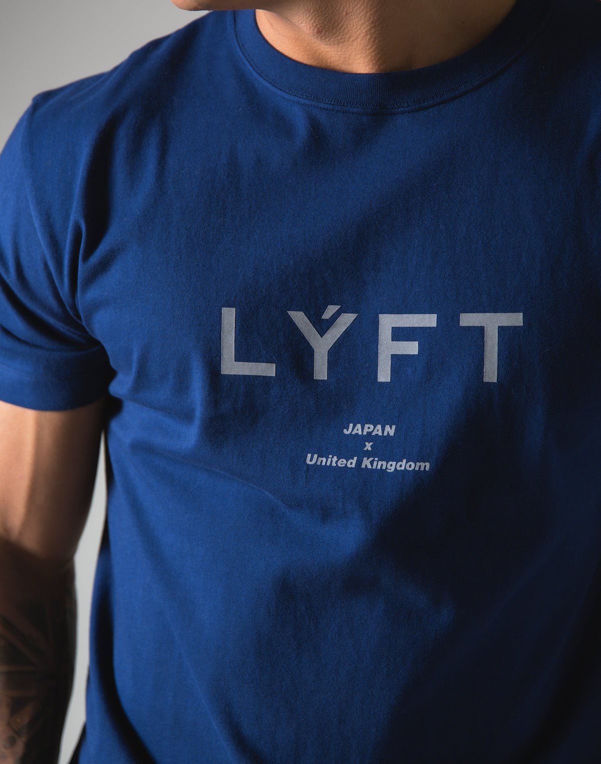 LÝFT Metallic Reflector Logo Standard T-Shirt - Navy