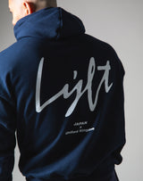 Script Logo Pullover Hoodie - Navy