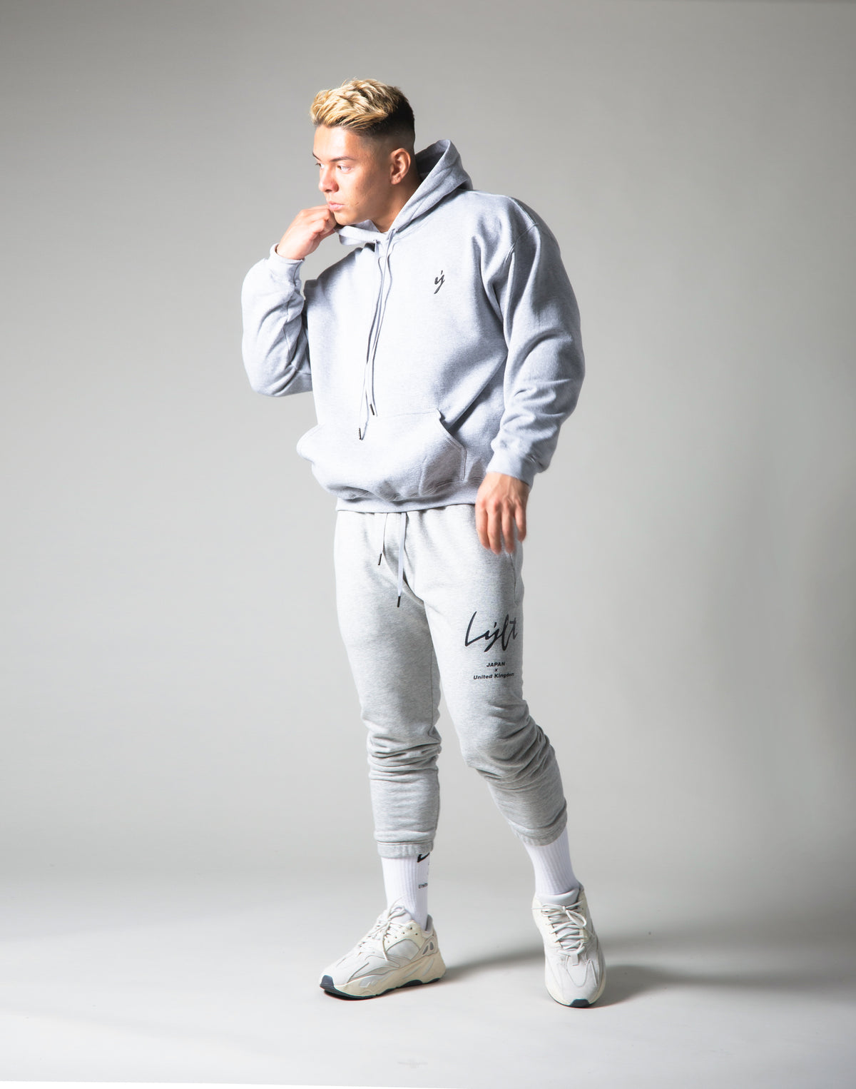 Script Logo Pullover Hoodie - Grey