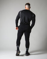 Script Logo Slim Fit Long Sleeve T-Shirt - Black