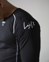 Script Logo Slim Fit Long Sleeve T-Shirt - Black