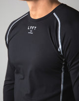 Script Logo Slim Fit Long Sleeve T-Shirt - Black