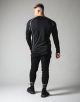 Script Logo Slim Fit Long Sleeve T-Shirt - Black