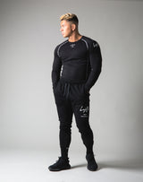 Script Logo Slim Fit Long Sleeve T-Shirt - Black