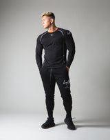 Script Logo Slim Fit Long Sleeve T-Shirt - Black