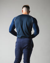 Script Logo Slim Fit Long Sleeve T-Shirt - Navy