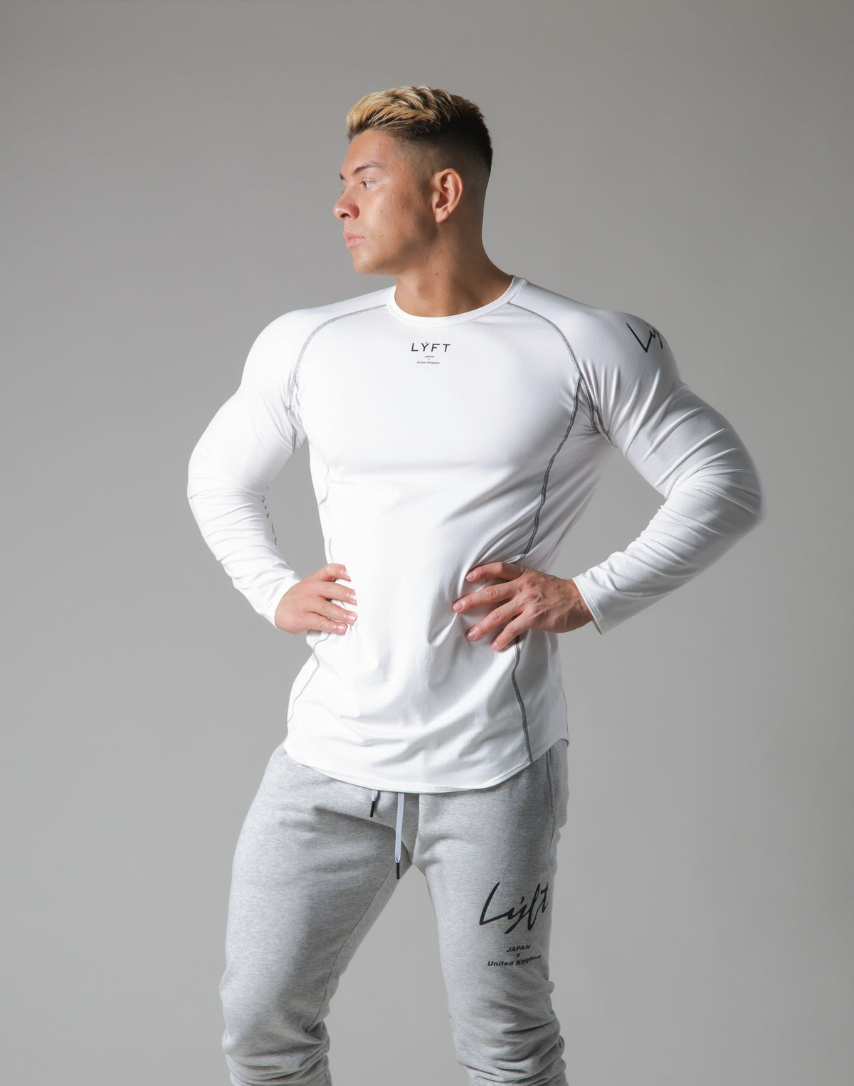 Script Logo Slim Fit Long Sleeve T-Shirt - White