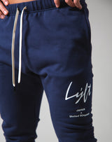 Script Logo Sweat Pants - Navy