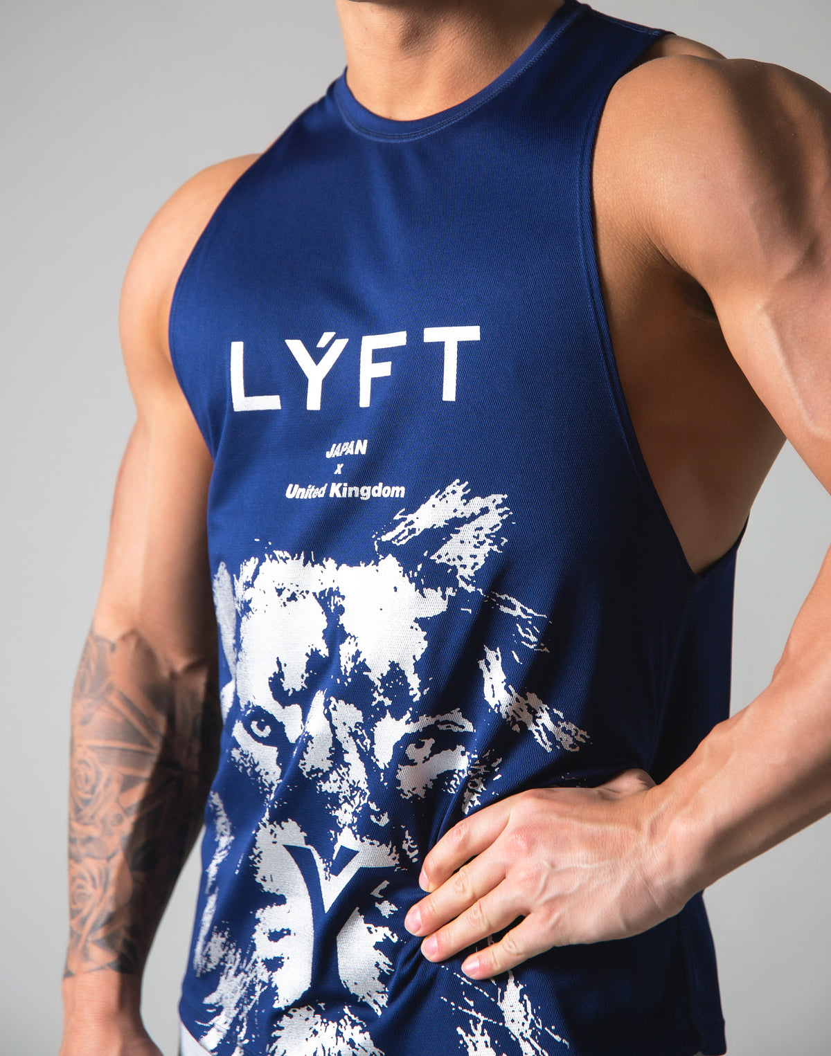 Silver Lion Mesh Tanktop - Navy