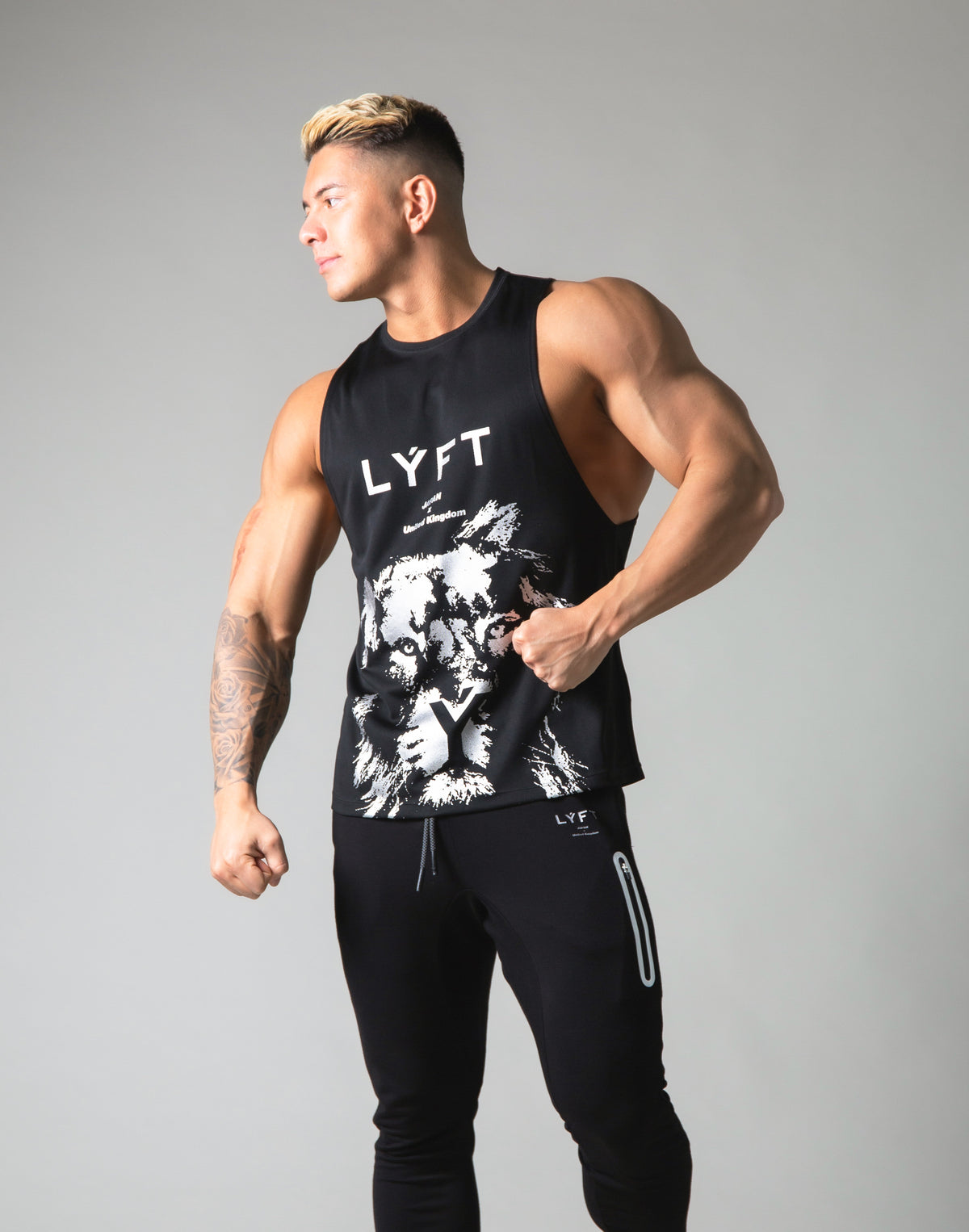 Silver Lion Mesh Tanktop - Black