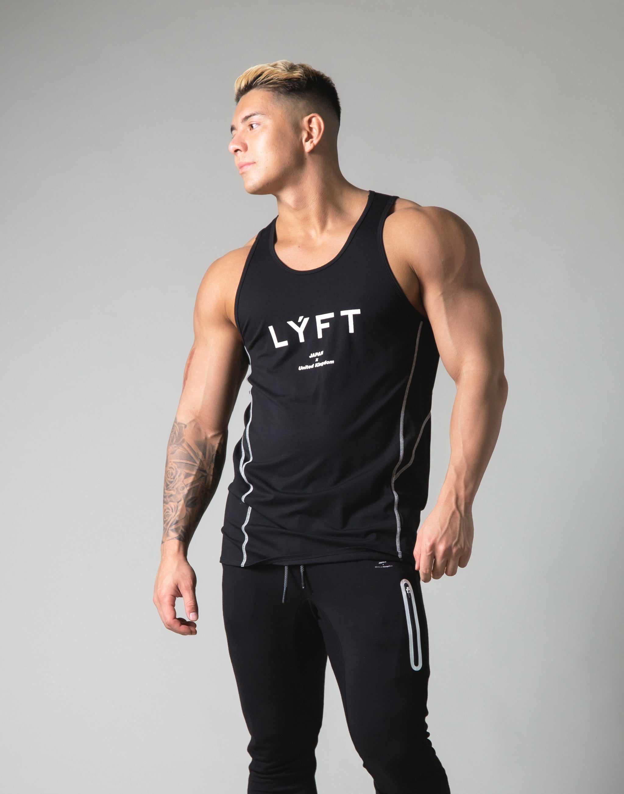 Tiered Mesh Stretch Standard Fit Tanktop - Black – LÝFT