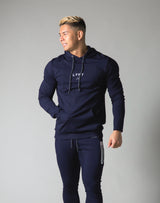 Slim Fit Stretch Pullover Hoodie - Navy