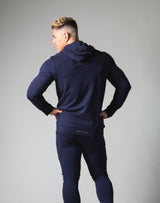Slim Fit Stretch Pullover Hoodie - Navy