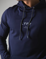 Slim Fit Stretch Pullover Hoodie - Navy