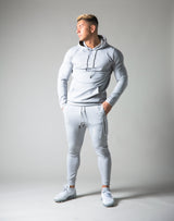 Slim Fit Stretch Pullover Hoodie - Grey
