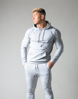 Slim Fit Stretch Pullover Hoodie - Grey
