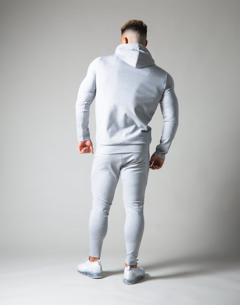 Slim Fit Stretch Pullover Hoodie - Grey
