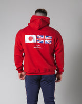 Silver Flag Pullover Hoodie - Red