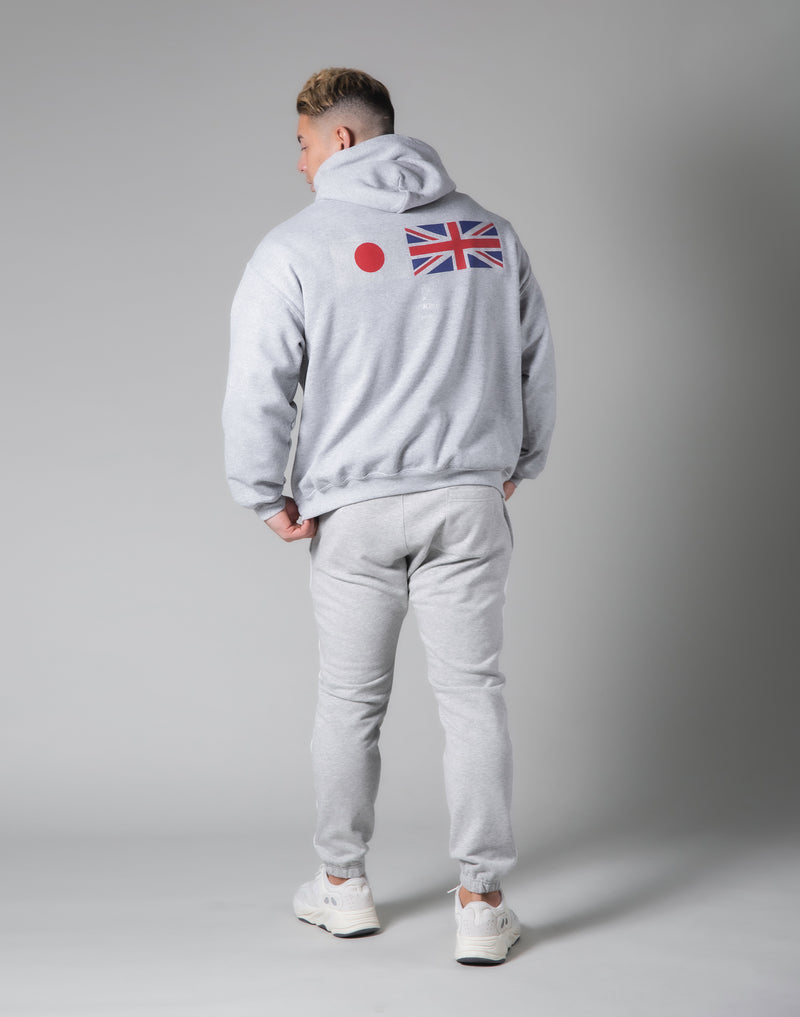 Silver Flag Pullover Hoodie - Grey