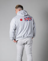 Silver Flag Pullover Hoodie - Grey
