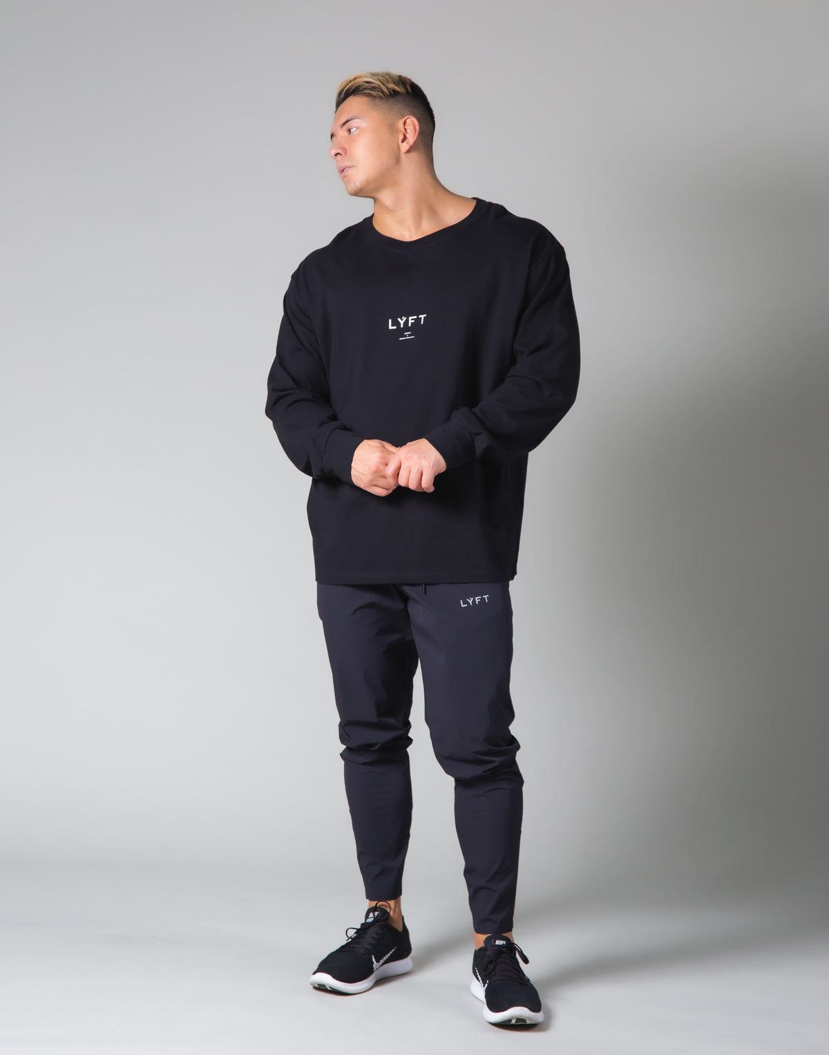 Silver Flag Long Sleeve T-Shirt - Black