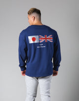 Silver Flag Long Sleeve T-Shirt - Navy