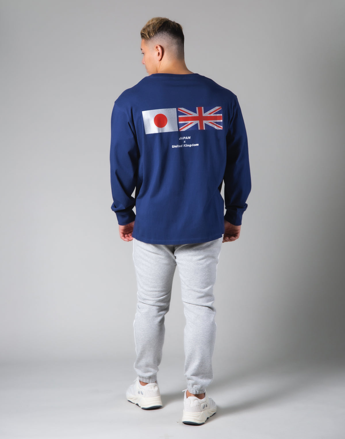 Silver Flag Long Sleeve T-Shirt - Navy