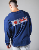 Silver Flag Long Sleeve T-Shirt - Navy