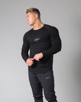 Slim Fit Raglan Long Sleeve T-Shirt - Black
