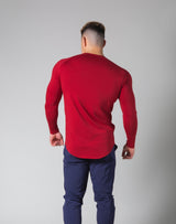 Slim Fit Raglan Long Sleeve T-Shirt - Red