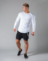 Slim Fit Raglan Long Sleeve T-Shirt - White