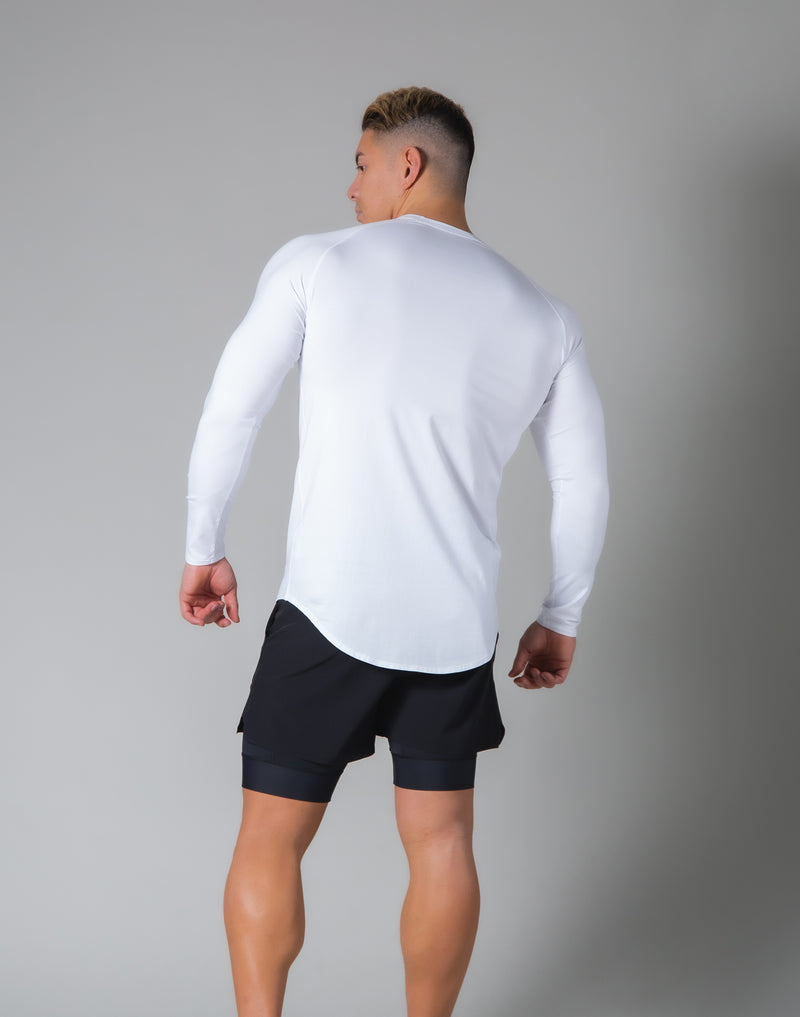 Slim Fit Raglan Long Sleeve T-Shirt - White