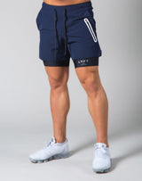 <transcy>2Way Active Shorts / With Leggings --Navy</transcy>