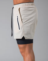 色番変更2Way Active Shorts / With Leggings - Light Beige