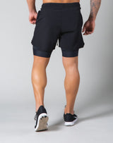 <transcy>2Way Active Shorts / With Leggings --Black</transcy>