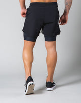 2Way Active Shorts / With Leggings - Black