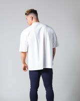 Under Arm Wide 2 Line Big T-Shirt "Wide Body" - White