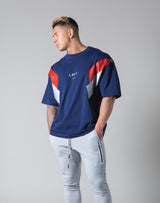 Under Arm Wide 2 Line Big T-Shirt "Wide Body" - Navy