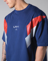 Under Arm Wide 2 Line Big T-Shirt "Wide Body" - Navy