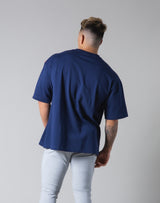 Under Arm Wide 2 Line Big T-Shirt "Wide Body" - Navy