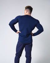 LÝFT Logo Slim Fit Long Sleeve T-Shirt - Navy