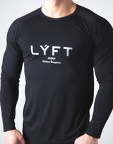 LÝFT Logo Slim Fit Long Sleeve T-Shirt - Black
