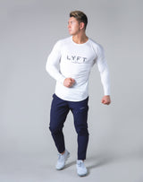 LÝFT Logo Slim Fit Long Sleeve T-Shirt - White
