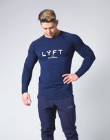 LÝFT Logo Slim Fit Long Sleeve T-Shirt - Navy