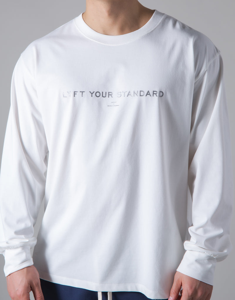 LÝS Message Print Long Sleeve T-Shirt - White