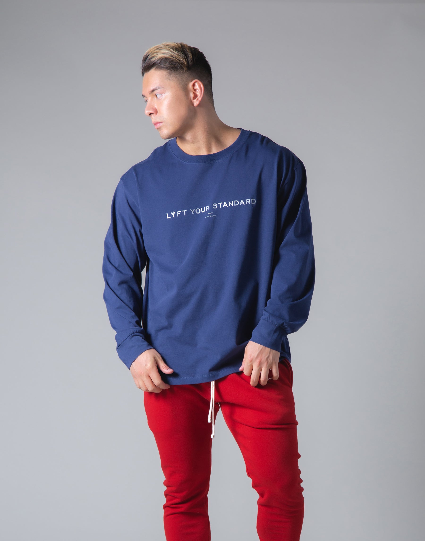 リフト LYFT ネイビー 長袖カットソー L 新品未使用タグ付き LÝS Message Print Long Sleeve T-Shirt - Navy – LÝFT