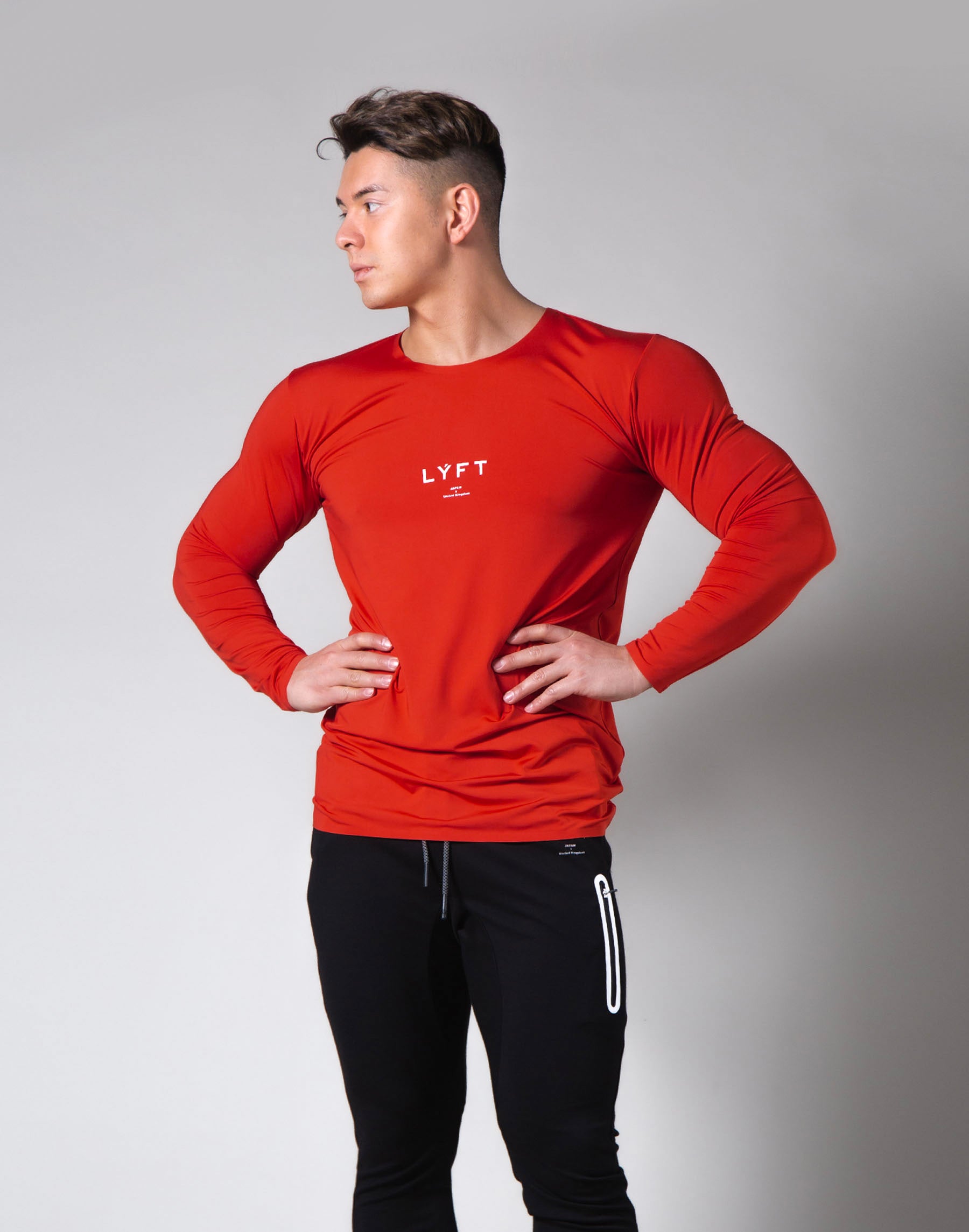 2Way Seamless Slim Fit Long Sleeve Tee - Blood Orange – LÝFT