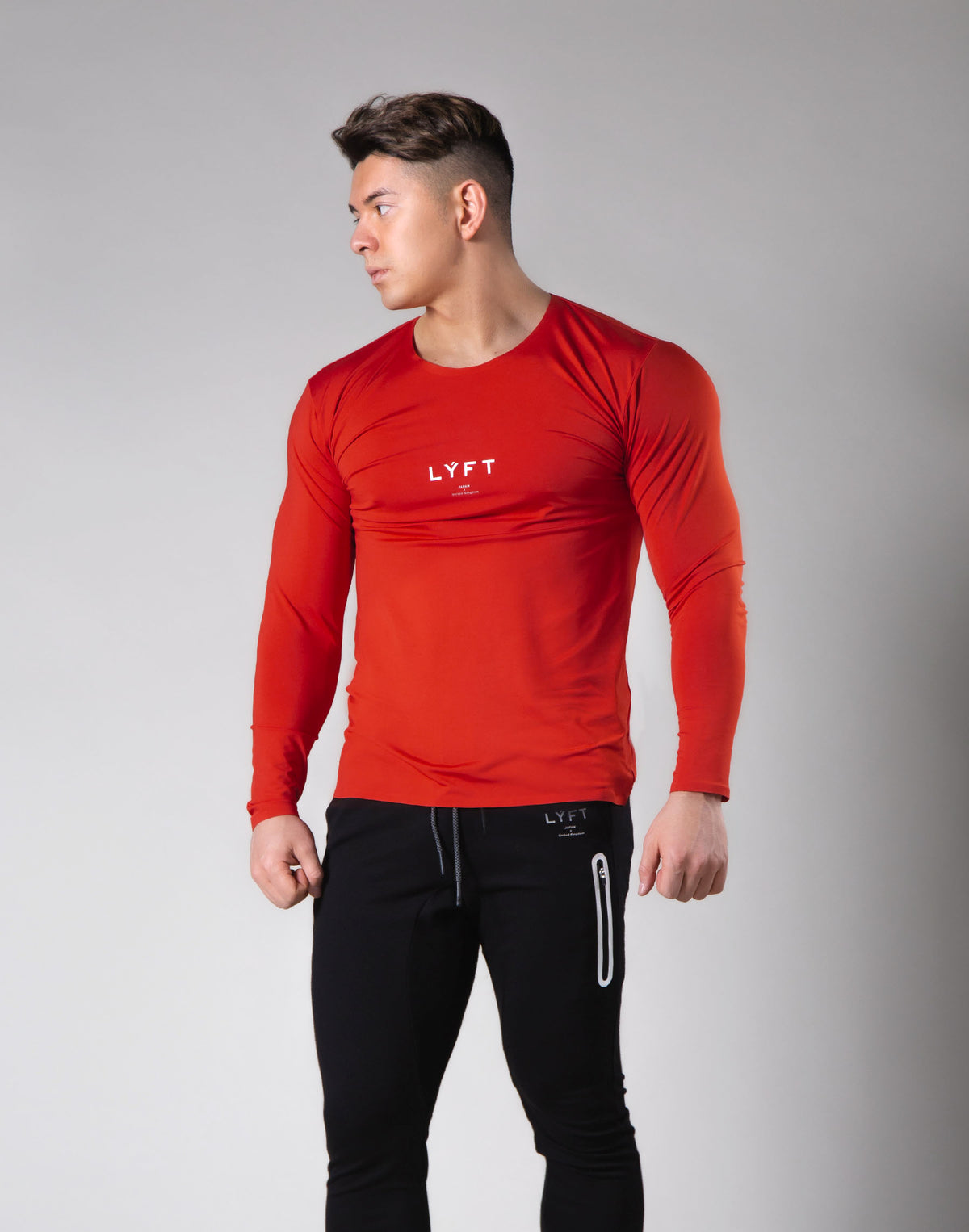 2Way Seamless Slim Fit Long Sleeve Tee - Blood Orange